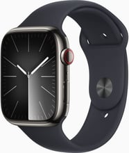 Apple Watch Series 9 45mm GPS+LTE Graphite Stainless Steel Case with Midnight Sport Band (MRMW3, MRMV3)