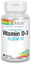 Solaray Vitamin D-3, 10.000 IU, 60 Veg Capsules (SOR75250)