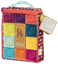 Развивающие силиконовые кубики Battat Посчитай-ка! (10 кубиков, в сумоке, мягкие цвета) (BX1481Z)