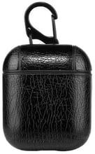 Чехол для наушников Fashion Leather Case Black for Apple AirPods 1/2