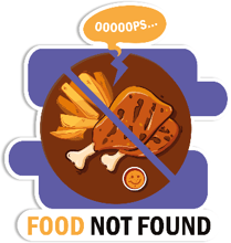 Наклейка на холодильник Food not found коричневый