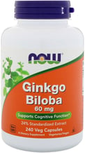 NOW Foods Ginkgo Biloba 60 mg Veg Capsules 240 veg caps