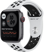 Apple Watch Series 6 Nike 44mm GPS+LTE Space Gray Aluminum Case with Pure Platinum / Black Nike Sport Band (M0GM3, MX8F2AM)