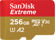 SanDisk 256GB microSDXC Class 10 UHS-I U3 V30 A2 Extreme (SDSQXAV-256G-GN6MN)