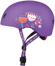 Защитный шлем MICRO фиолетовый с цветами, размер S (AC2137BX)