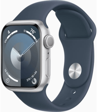 Apple Watch Series 9 41mm GPS Silver Aluminum Case with Storm Blue Sport Band - S/M (MR903) Approved Вітринний зразок