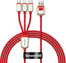 Baseus USB Cable to Lightning/microUSB/USB-C Tiger 3.5A 1.2m Red (CASX010009)