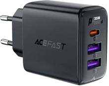 Acefast Wall Charger USB-C+2xUSB A57 GaN 35W Black