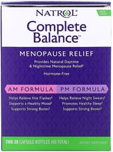 Natrol Complete Balance, Menopause Relief, AM / PM, Two Bottles 30 Capsules Each (NTL-03001)