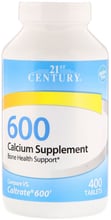 21st Century 600 Calcium Supplement, 600 mg 400 Tabs