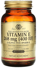 Solgar Natural Vitamin E 400 IU Pure d-Alpha Tocopherol Солгар Витамин E натуральный d-alpha токоферол 100 гелевых капсул