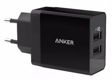 ANKER USB Wall Charger PowerPort2 24W/4.8A+Micro USB cable V3 Black (B2021L11)