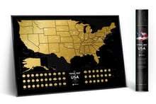 Скретч-карта США Travel Map USA Black (Eng)