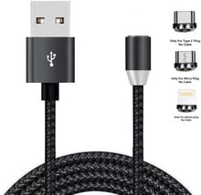 XOKO USB Cable to Lightning/microUSB/USB-C Magneto 1.2m Black (SC-350MGNT-BK)