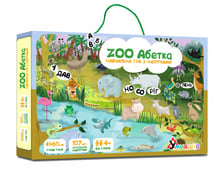 Детская обучающая игра с многоразовыми наклейками Умняшка ZOO Абетка (КП-005) KP-005 на укр. языке