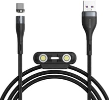 Baseus USB Cable to Lightning/microUSB/USB-C Zinc Magnetic Safe Fast Charging Data 1m Black/Gray (CA1T3-BG1)