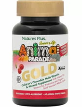 Natures Plus Animal Parade Gold Мультивитамины для детей, вкус вишни 60 жевательных таблеток
