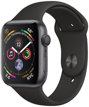 Apple Watch Series 4 44mm GPS Space Gray Aluminum Case with Black Sport Band (MU6D2)