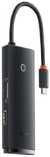 Baseus Adapter Lite USB-C to USB-C+HDMI+2xUSB3.0+SD Black (WKQX050001)