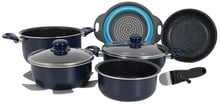 Набір посуду Gimex Cookware Set induction 9 предметів Blue (6977225) (DAS302022)
