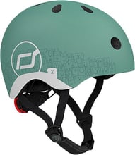 Шлем детский Scoot and Ride Зеленый с фонариком 45-51см (SR-210225-FOREST)