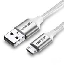 Ugreen Aluminum Braid USB Cable to microUSB 1m White (60151)
