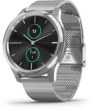 Garmin Vivomove Luxe Silver stainless steel case with silver Milanese band (010-02241-03)