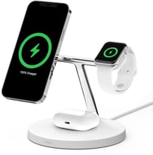 Belkin Wireless Charger Base Station MagSafe White (WIZ009VFWH) for iPhone 15 I 14 I 13 I 12 series and Apple Watch
