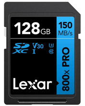 Lexar 128GB SDXC Class 10 UHS-I U3 V30 High Performance 800x Pro (LSD0800P128G-BNNNG)