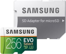 Samsung 256GB microSDXC Class 10 UHS-I U3 + adapter (MB-ME256HA)