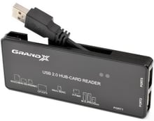 USB хаб + мультикартридер + 1,2m USB cable Grand-X (GHC-301)