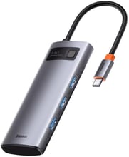 Baseus Adapter USB-C to 3xUSB 3.0+HDMI+USB-C PD Gray (WKWG020013)