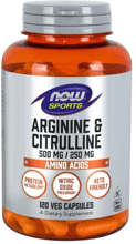 Now Foods Arginine And Citruline 500mg\250 mg 120 Veg Capsules