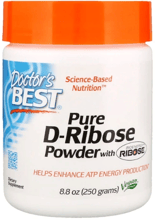Doctor's Best, Pure D-Ribose Powder with Bioenergy Ribose, 8.8 oz (250 g) (DRB-00173)