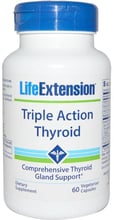 Life Extension Triple Action Thyroid 60 Veggie Caps Поддержка щитовидной железы: тироид тройного действия