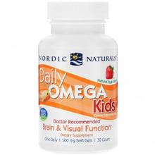 Nordic Naturals Daily Omega Kids 500 mg 30 Soft Gels Natural Fruit Flavor Омега для детей с фруктовым вкусом