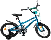 Велосипед дитячий Prof1 Y18253S-1 Urban, SKD75, дзеркало, дод. колеса, бірюзовий (Y18253S-1)