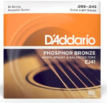 Комплект струн D'addario EJ41 Phosphor Bronze 12-String Еxtra Light (09-45)