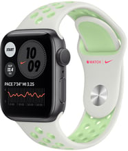 Apple Watch Series 6 Nike 40mm GPS Space Gray Aluminum Case with Spruce Aura / Vapor Green Nike Sport Band (M02K3,MG3T3AM)