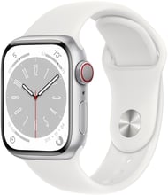 Apple Watch Series 8 41mm GPS+LTE Silver Aluminum Case with White Sport Band (MP4A3, MP4E3)