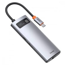 Baseus Adapter USB-C to 3xUSB3.0+HDMI+RJ45+USB-C Gray (CAHUB-CW0G)