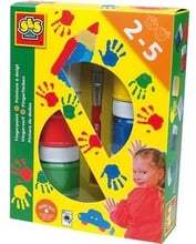 Ses Пальчиковые краски - Цветный ладошки (6 цветов в пластиковых баночках, кисточка) (0306S)