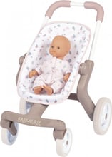 Коляска Smoby Baby Nurse Прогулка с поворотными колесами розовая (251218)