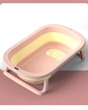 Ванночка складана Babyhood Комфорт Плюс з термометром, рожева (BH-328PY)