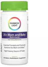 Rainbow Light Multivitamin 35+ Mom and Baby Мультивитамины для мам 35+ и малышей 60 таблеток