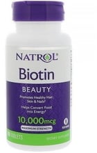 Natrol Biotin 10,000 mcg 100 Tabs Біотин максимум (Вітаміни) (78130266)