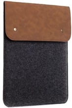 Gmakin Case Slim Felt Two Buttons Brown/Black (GM64) for MacBook 13"