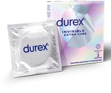 Презервативы латексные со смазкой DUREX № 3 INVISIBLE (extra lube)