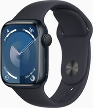 Apple Watch Series 9 41mm GPS Midnight Aluminum Case with Midnight Sport Band - S/M (MR8W3)