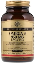 Solgar Omega-3 950 mg Triple Strength 50 caps Омега-3, ЭПК и ДГК, тройная сила